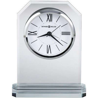 Quincy Transparent Crystal Table Clock with Roman Numerals