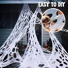 Joyfy 1000sqft Halloween Giant Spider Web, Outdoor Decor Stretchy Spider Cobwebs, Spiderweb DIY Flexible Decor for Party Supplies Porch Yard Garden - 2 of 4