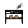 INFURNIC Desks 31.5" H Modern Library Desk with Two Shelves and Two Legs for Organized and Stylish Workspace, Black, 11.8"*39.3"*31.5" - 2 of 4