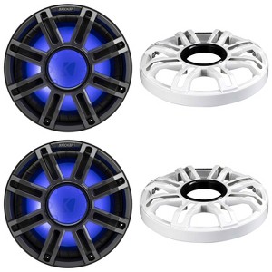 Kicker (2) 51MWF124 - MWF 12-Inch Premium Marine Subwoofer (free-air) 4-ohm and 51MWG12W White Grill Bundle - 1 of 4