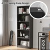 GlasFlength Decorative Bookshelf, Spacious Space and Adjustable Shelf, Open Bookshelves for Bedroom, Living Room, Home Office，Gray，24.4"*11.6"*68.9" - 2 of 4