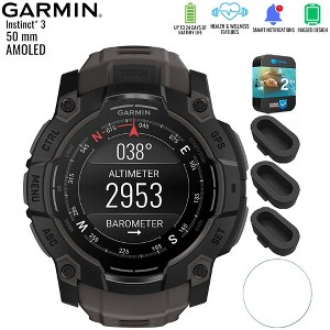 Garmin Instinct 3 - 50 mm GPS Smartwatch AMOLED Black + 2 Year Warranty Bundle - 1 of 4