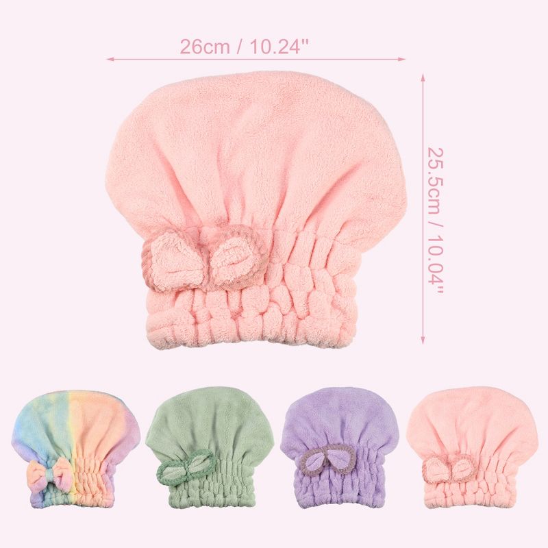 Unique Bargains Polyester Hair Drying Towel Dry Cap 2 Pcs, 4 of 7