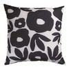 18 Inch Square Pillow with Black Floral Design – Climaweave Fabric by Manual Woodworkers and Weavers - 2 of 3