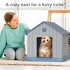 Dolonm pointed roof doghouse, made of PP material, waterproof and UV-resistant, with 2 ventilation Windows - 2 of 4