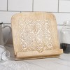 VIP Wood 10 in. Brown Display Stand with Swirl Design Cutouts - 2 of 3
