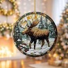 Lomsoe Moose Ornaments Moose Ceramic Ornaments Christmas Tree Hanging Decor Christmas Gift Christmas Decor - 3 of 4