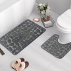 2pcs Toilet Pad Carpet Toilet Floor Mat Set Bathroom Floor Mat Set Water Absorbent Floor Mat Bathmat Set Gray One Size - 4 of 4