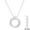 Steeltime Ladies stainless steel double ring necklace. Color Options: Silver, Rose Gold - 3 of 3