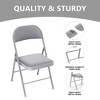 SUGIFT Folding Chairs with Padded Seats, Metal Frame with Vinyl Seat & Back, Capacity 350lbs, Gray, Set of 4 - 4 of 4