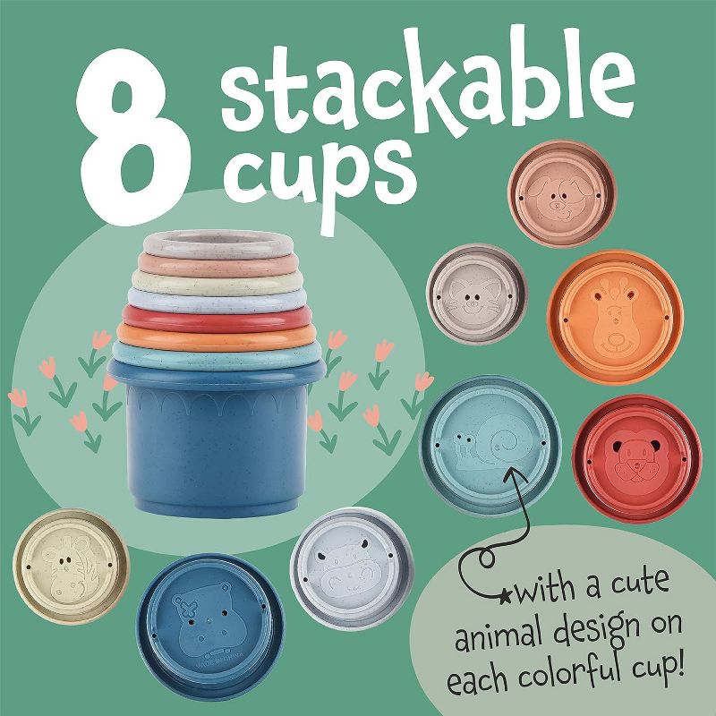 Evergreen Pet Supplies Stacking Cups for Rabbits, Nesting Toys for Rabbits to Keep Busy, Graduated Sized Stackable Toys 8pc, 3 of 9