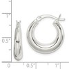 Black Bow Jewelry Sterling Silver Round Hollow Creole Hoop Earrings - 20mm (3/4 Inch) - 4 of 4