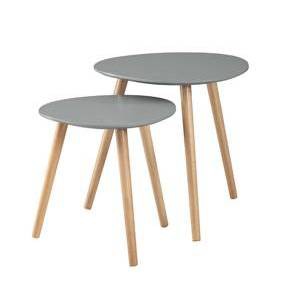 Oslo Nesting End Tables Gray/Light Oak - Breighton Home