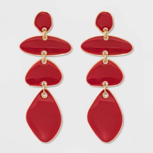 Epoxy Drop Earrings - A New Day Red/Gold, Women
