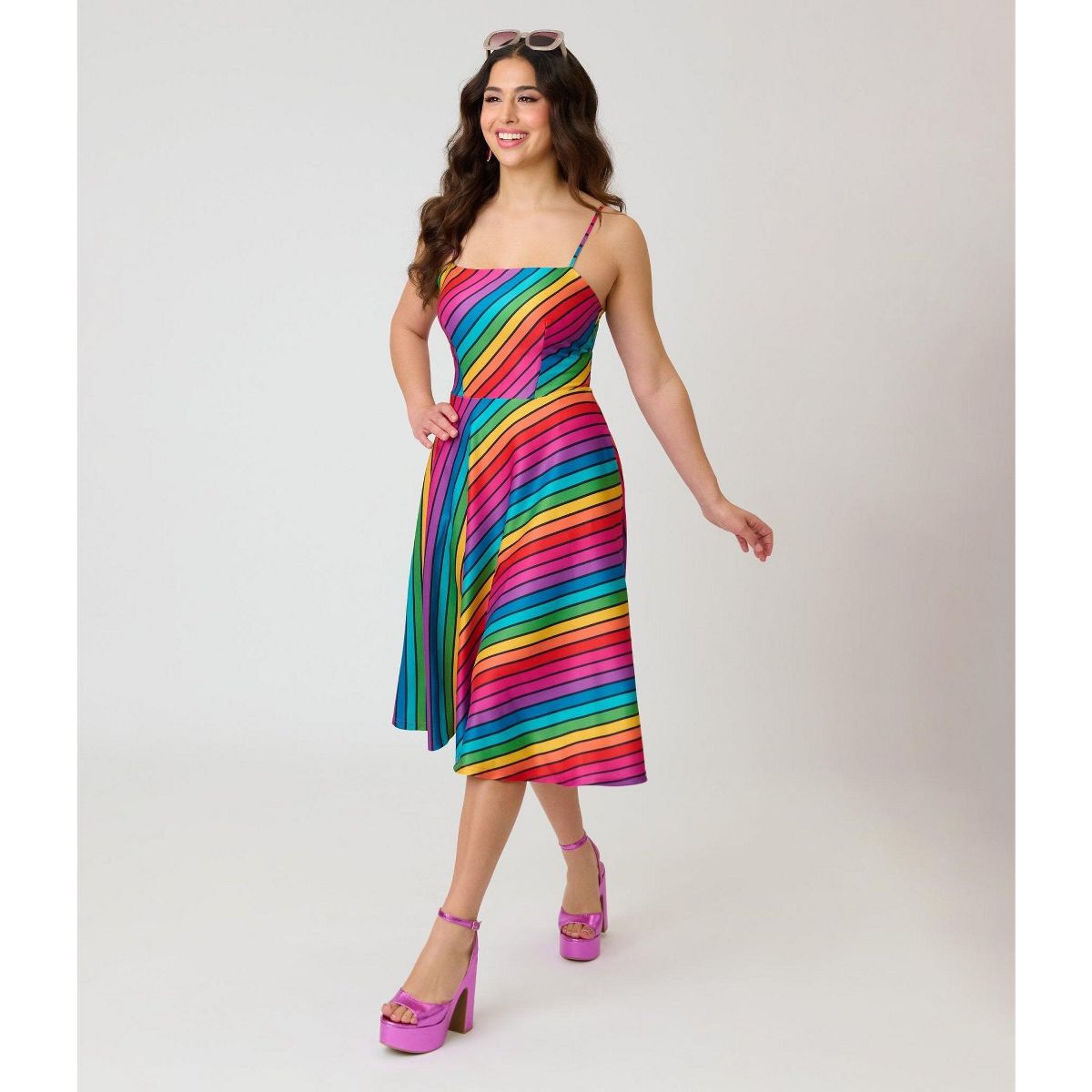 Unique Vintage Women's Spaghetti Strap Midi Dress - thumbnail 3
