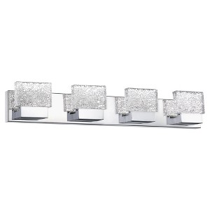 C Cattleya 4-Light 32.25-in Stainless Steel Integrated LED Art Glass shade Vanity Light - 1 of 4
