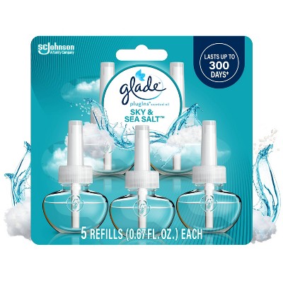 Glade PlugIns Scented Oil Air Freshener Refills - Sky & Sea Salt - 3.35 fl oz/5pk