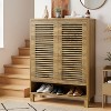 CIPACHO Natural Oak Narrow Farmhouse Free Standing Shoe Cabinet 6 Shelves Wooden Space Saving Entryway Organizer - 3 of 4