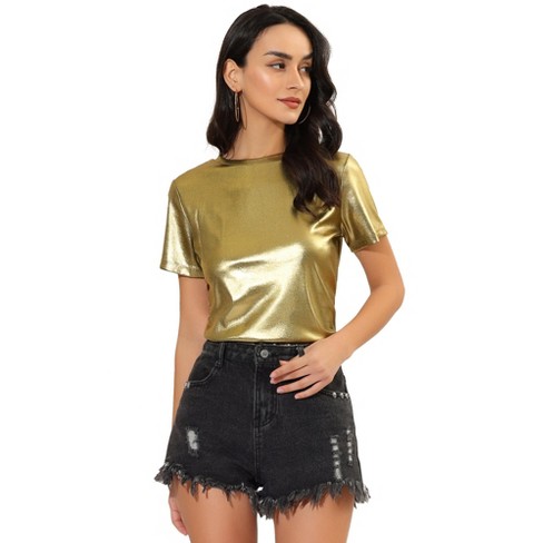 Metallic gold 2024 t shirt