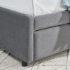 CAVINAS Full Size Bed Frame, Velvet Upholstered Tufted Bed Frame with 2 Drawers, Sofa Bed Frame with Comfortable Backrest and Armrests - 4 of 4
