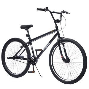 Gulches 26 Inch Freestyle Bike for Teens Ages 14 Plus Boys Girls Steel Frame Single Speed 2 Pegs Aluminum Rims Dual Brakes black - 1 of 4