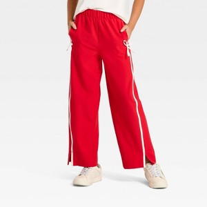 Girls' Piped Bow Track Pants - All In Motion™ - 1 of 3