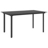 vidaXL Outdoor Dining Table Patio Table with Glass Top Garden Furniture Steel - 2 of 4