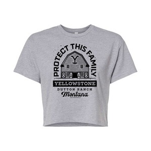 Women's - Yellowstone - Protect This Family Cropped Graphic T-Shirt - 1 of 4