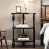 GustoWave Round Side Table, Three Layers, Side Table With Storage Compartments, Bedroom And Living Room Nightstand - 2 of 4