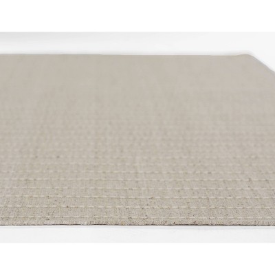 Natural Handloomed Wool Blend Striped Rectangular Rug