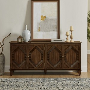 GDFStudio Valric Mid-Century Modern 65.55" Storage Cabinet with 4 Doors and Adjustable Shelves - 1 of 4
