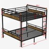 Grungis Full XL Over Queen Metal Loft Bed Can Divided Into 2 Beds,Modern Bunk Bed with Guardrails and Ladder,Loft and Bunk Bed for Bedroom - 4 of 4