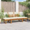 vidaXL Patio Bench Outdoor Garden Bench 2-in-1 Solid Wood Acacia - Brown and White 4 - 2 of 4