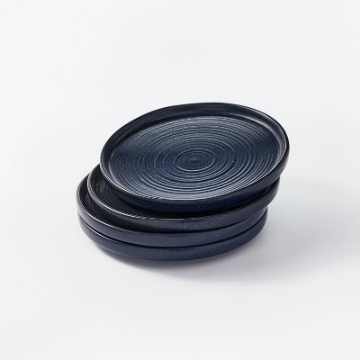 8.5" 4pk Stoneware Glazed Salad Plates Blue - Threshold™ designed with Studio McGee