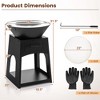 Costway 24" Heavy Duty Fire Pit with firewood rack Fire Poker Gloves Grilling Rack Outdoor - 3 of 4