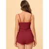 cheibear Women's Spaghetti Straps Cami Tops with Shorts Lounge Sleepwear Pajama Set - 4 of 4