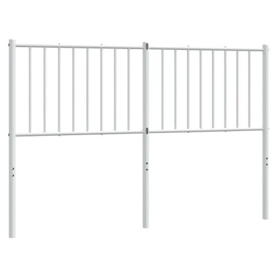 vidaXL 35.4-Inch Metal Headboard for Full Size Beds, Durable Steel Construction Headboard for Modern Minimalist Bedroom, Easy Assembly, White