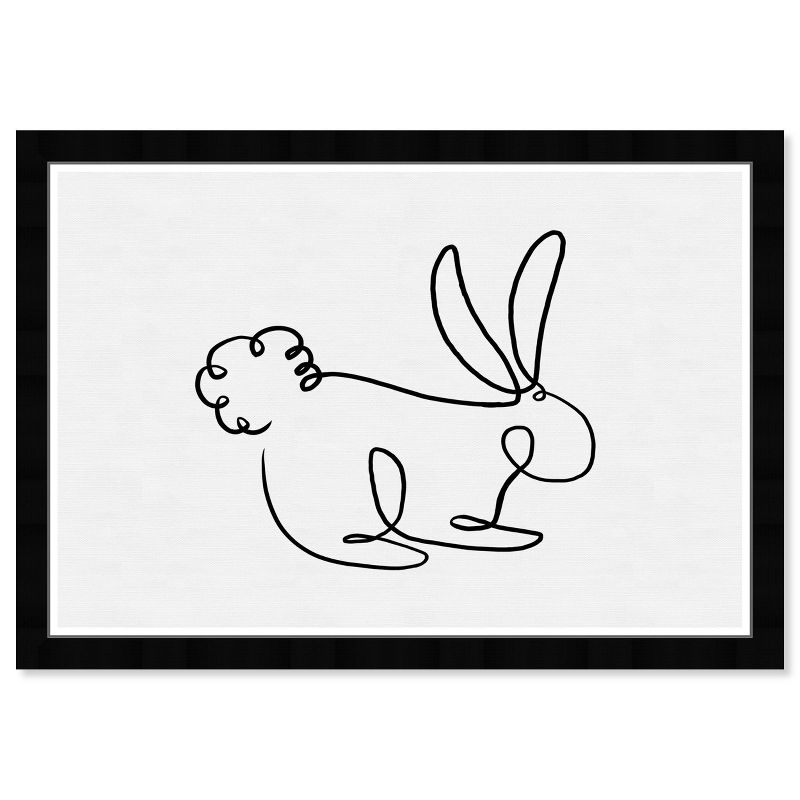 19&#34; x 13&#34; Bunny Outline Simple Animals Framed Wall Art Black - Olivia&#39;s Easel, 3 of 7