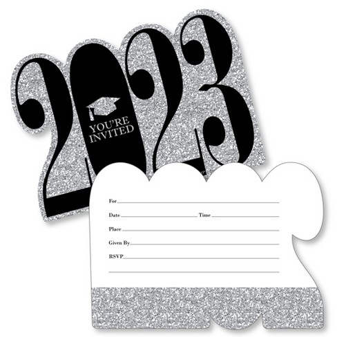 black and white blank party invitation