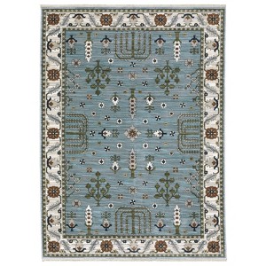 Captiv8e Designs Kennedy Traditional Tree of Life Pale Blue/Green Rug - 1 of 4