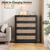 4-Drawer Dresser, Modern Wooden Bedroom Chest of Drawers With Storage Drawers, Farmhouse Style TV Stand for Living Room, Bedroom, Hallway, Black - 3 of 4