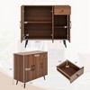 Costway Buffet Cabinet with 3 Doors & Pull-out Drawer Adjustable Shelves Anti-Tipping Kits - image 3 of 4