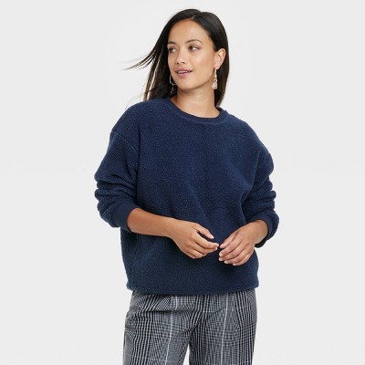 Women's Faux Shearling Pullover Sweatshirt - A New Day™