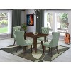 5-Piece Mahogany Finish Solid Wood Top - Rectangular Upholstered Dining Room Set  - Seats 4 - 2 of 4