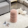 GlasFlength Ottomans and Benches Plush Velvet Footrest Ottoman with Wooden Base Simple Elegant Design for Modern Living, Pink, 17.1"*17.1"*18.9" - 2 of 4