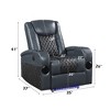 Faux Leather Power Motion Recliner with Bluetooth, Wireless Charger, Cooling Cup Holder & LED Lights - 3 of 4