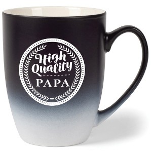 Elanze Designs Top Choice Papa Two Toned Ombre Matte Black and White 12 ounce Ceramic Stoneware Coffee Cup Mug - 1 of 4