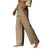 Womens Drawstring Elastic Waist Relaxed Fit Wide Leg Pants - 4 of 4