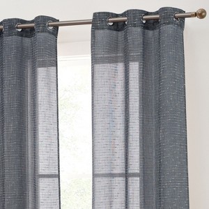 HLC.ME Emily Faux Linen Semi Sheer Light Filtering Grommet Lightweight Window Curtains Drapery Panels, Set of 2 - 1 of 4