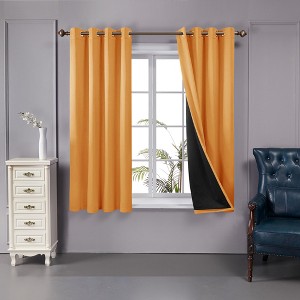 Deconovo 100 Percent Blackout Double Layers Lined Curtain (2 Panel) - 1 of 4